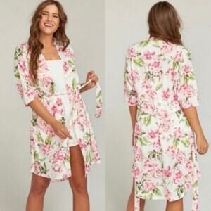 Show Me Your MuMu Brie‎ Garden of Blooms Floral Robe One Size Kimono Bridal Belt
